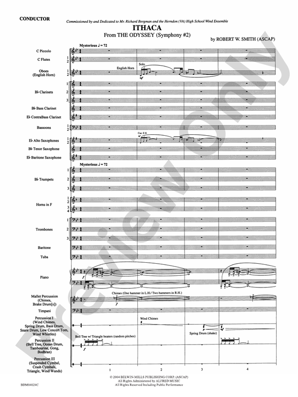 Ithaca (from The Odyssey (Symphony No. 2)) - Concert Band Conductor Score & Parts (Digital Download)