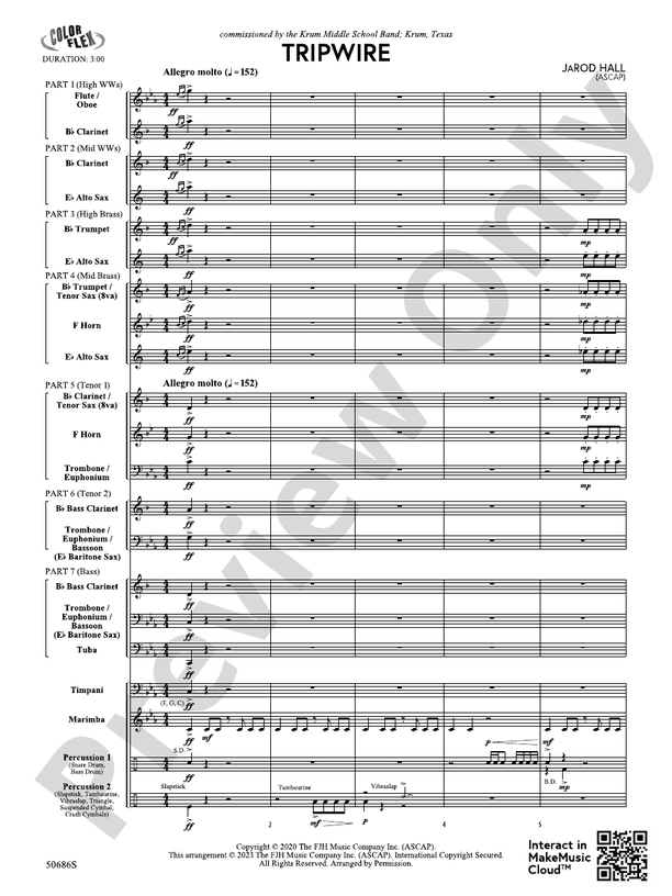 Tripwire - Concert Band Conductor Score & Parts (Digital Download)