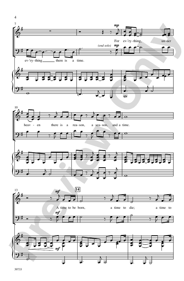 For Everything There Is a Season – SAB Choral Octavo (Digital Download)