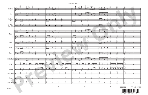 Timber – Marching Band Conductor Score & Parts (Digital Download)