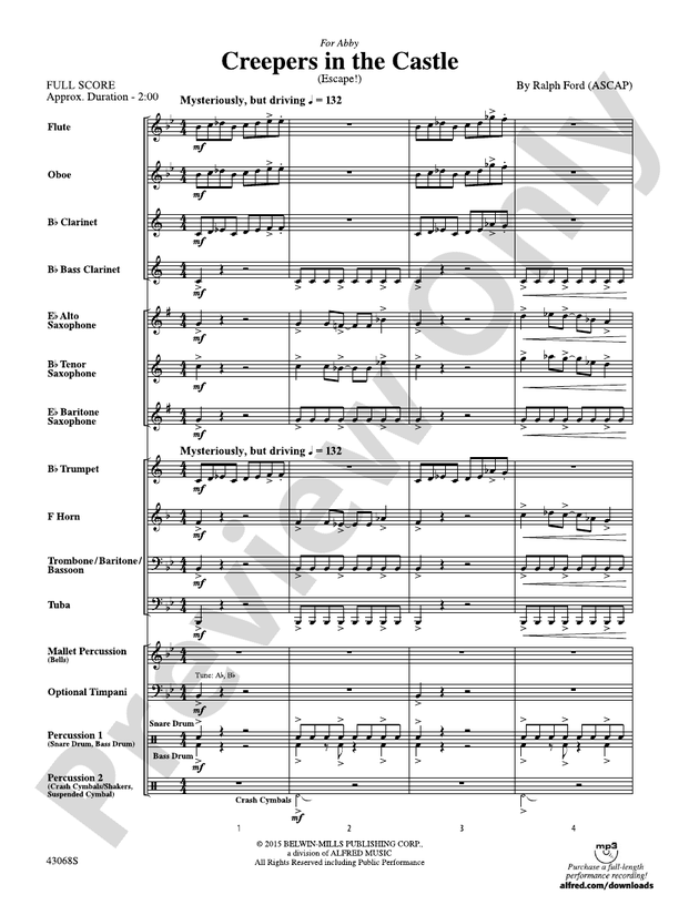 Creepers in the Castle - Concert Band Conductor Score & Parts (Digital Download)