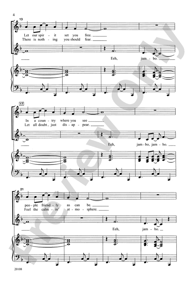 Jambo, Karibu Kwa Afrika – 2-Part Choral Octavo (Digital Download)