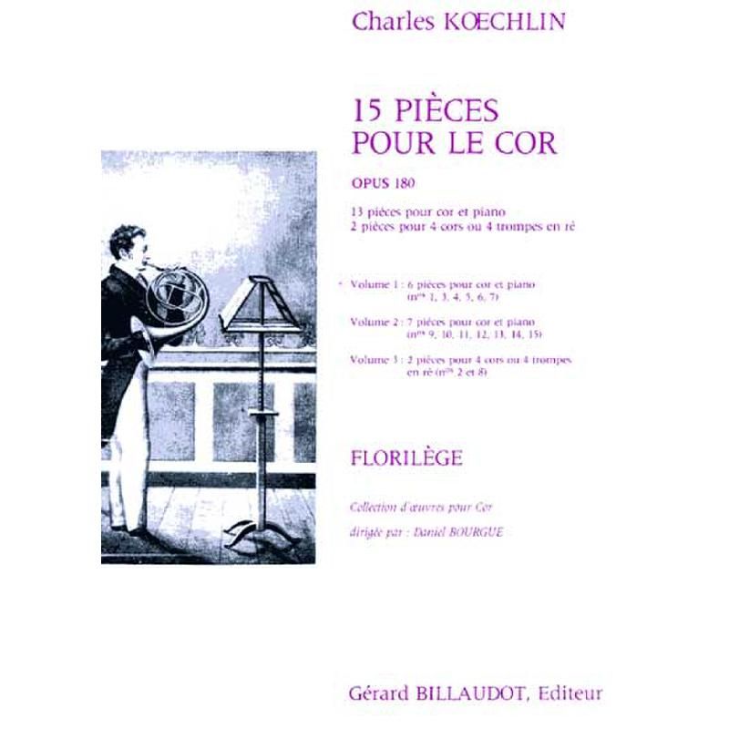 Koechlin - 15 Pieces Op180 Volume - French Horn Sheet Music/Piano Accompaniment Billaudot G3919B