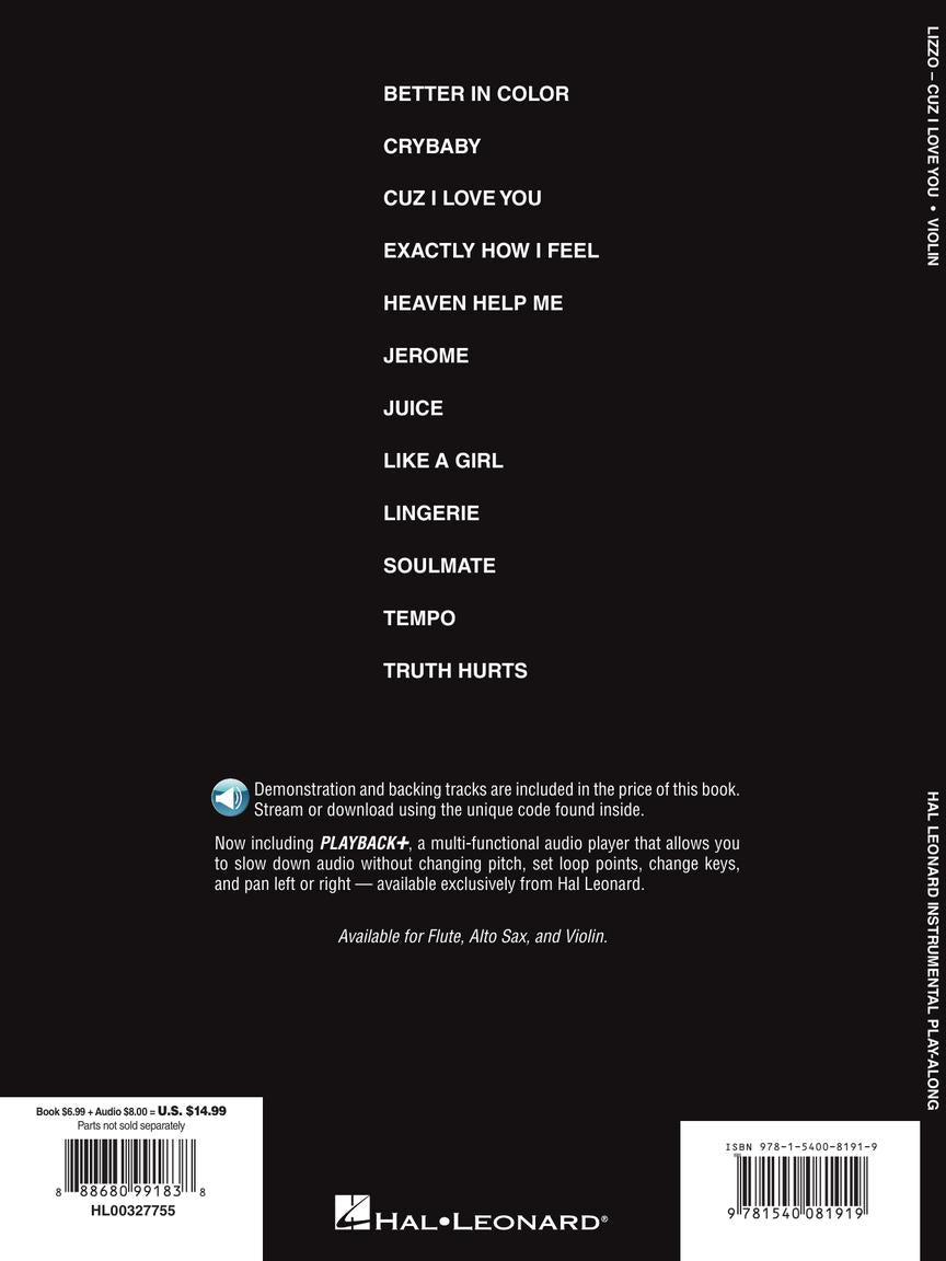 Lizzo - Cuz I Love You - Violin/Audio Access Online Hal Leonard 327755