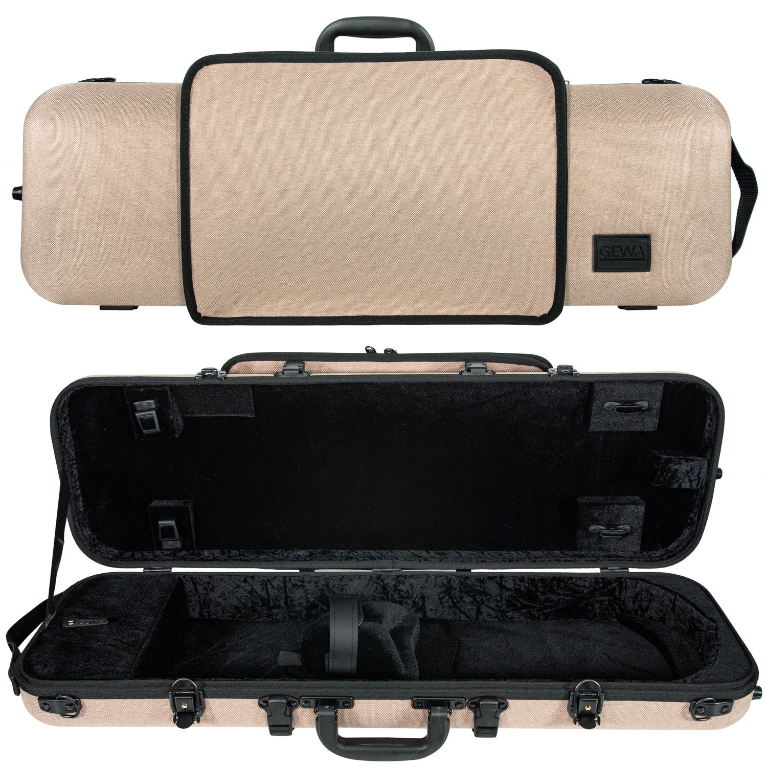 GEWA Bio-A Oblong Violin Case with Sheet Music Pocket Beige 4/4-1/2
