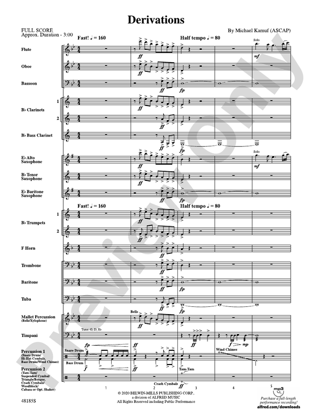 Derivations - Concert Band Conductor Score & Parts (Digital Download)