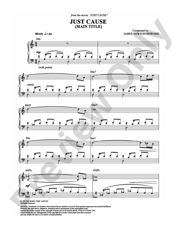 Just Cause (Main Title) - Piano (Digital Download)