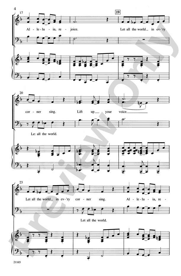 Let All the World in Every Corner Sing – 3-Part Mixed or SAB Choral Octavo (Digital Download)