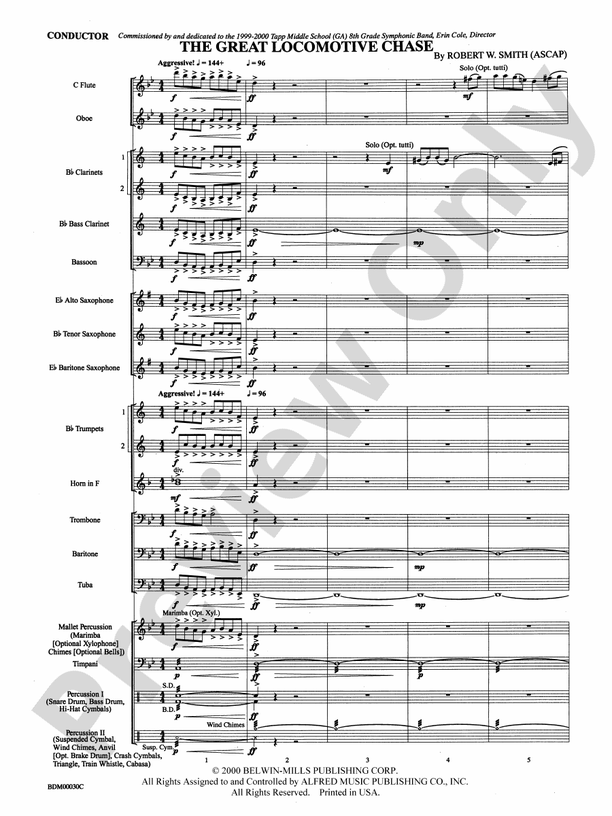 The Great Locomotive Chase - Concert Band Conductor Score & Parts (Digital Download)