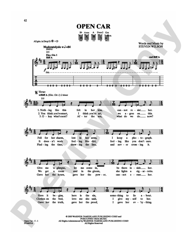 Open Car - Guitar TAB (Digital Download)