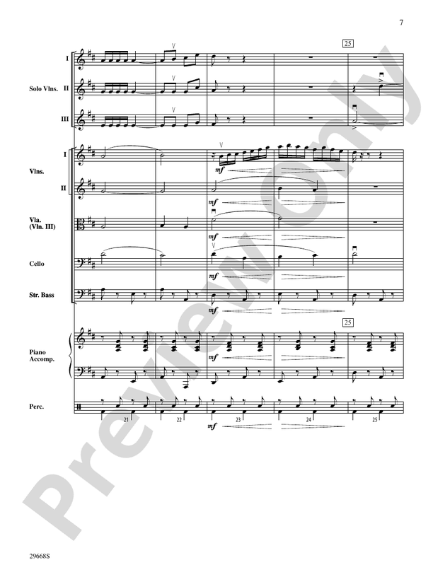 Bugler's Holiday for Three Violins and String Orchestra – String Orchestra Conductor Score & Parts (Digital Download)