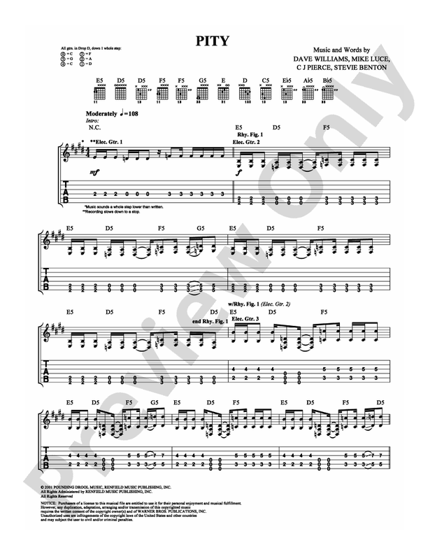 Pity - Guitar TAB (Digital Download)