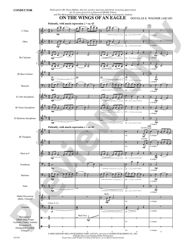 On the Wings of an Eagle - Concert Band Conductor Score & Parts (Digital Download)