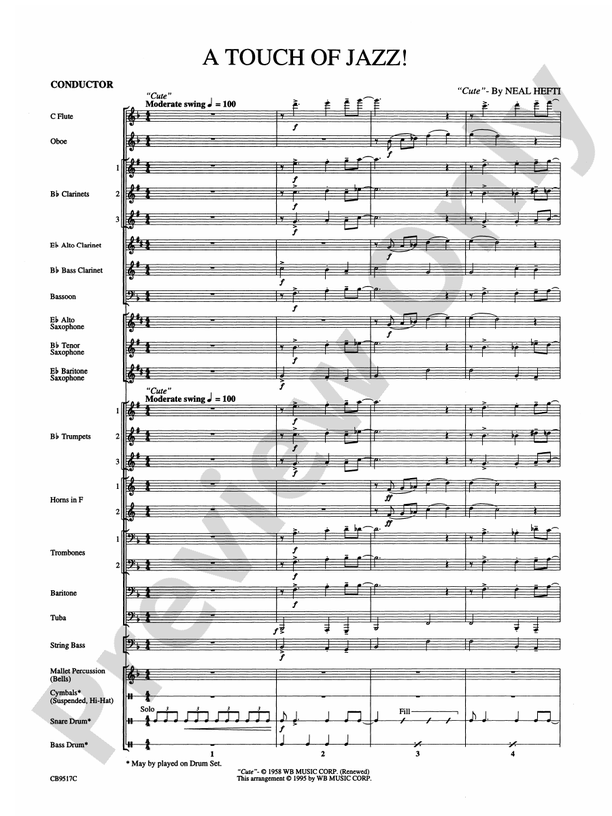 A Touch of Jazz! - Concert Band Conductor Score & Parts (Digital Download)