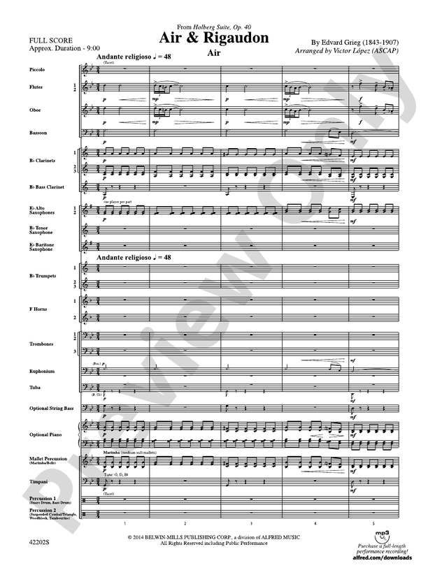 Air & Rigaudon - Concert Band Conductor Score & Parts (Digital Download)