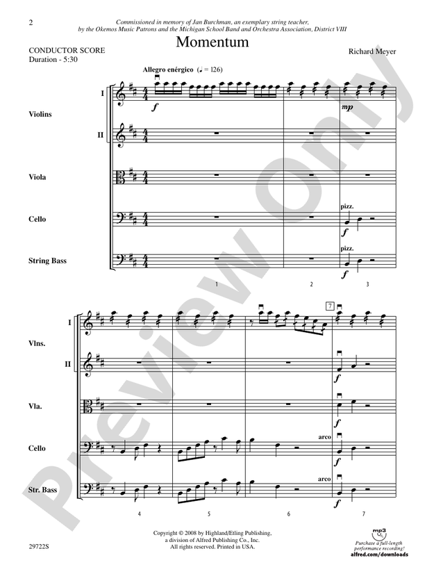 Momentum – String Orchestra Conductor Score & Parts (Digital Download)