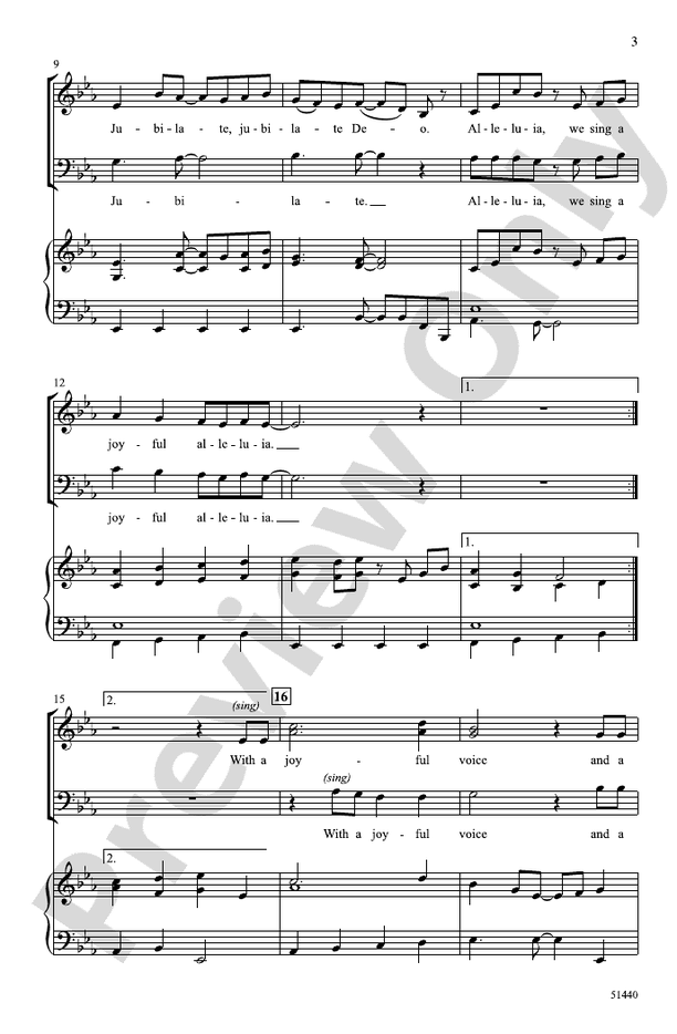 Jubilate, Alleluia - 3 Part Mixed Choral Octavo (Digital Download)