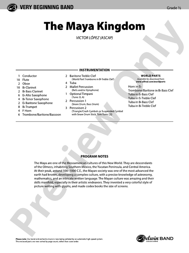 The Maya Kingdom - Concert Band Conductor Score & Parts (Digital Download)