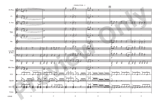 Rock and Roll (Arr. Roland Barrett) – Marching Band Conductor Score & Parts (Digital Download)