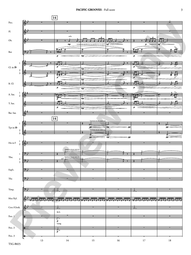 Pacific Grooves - Concert Band Conductor Score & Parts (Digital Download)