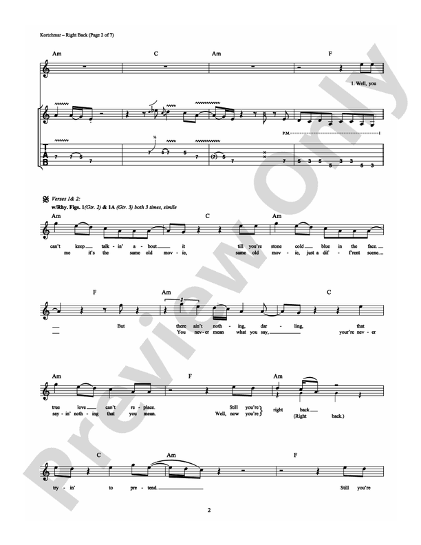 Right Back - Guitar TAB (Digital Download)