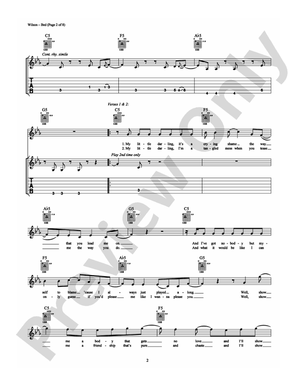 Bed - Guitar TAB (Digital Download)