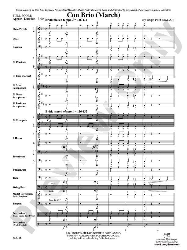 Con Brio - Concert Band Conductor Score & Parts (Digital Download)