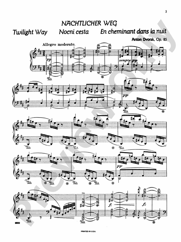 Dvorak - Poetical Tone Pictures, Op. 85 - Piano Solo (Digital Download)