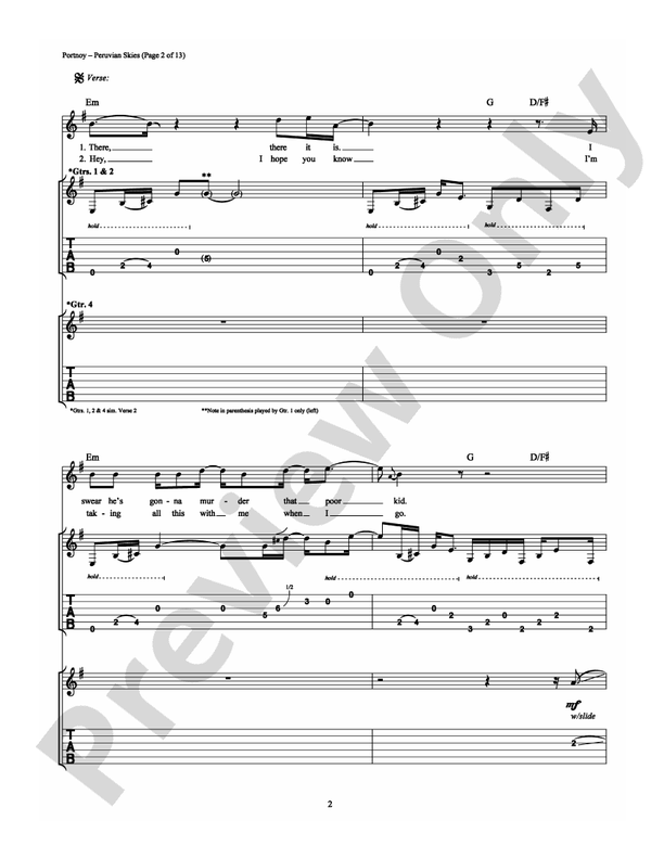 Peruvian Skies - Guitar TAB (Digital Download)