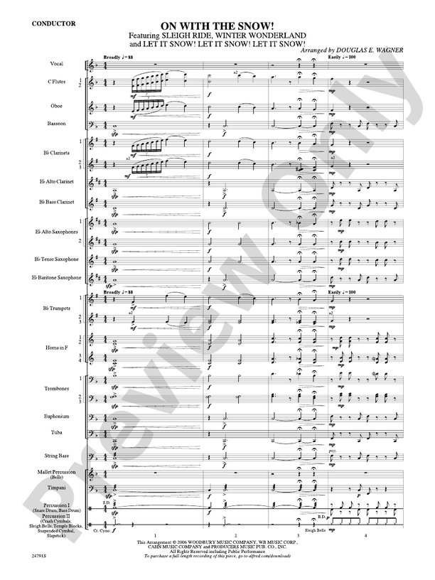 On with the Snow! - Concert Band Conductor Score & Parts (Digital Download)
