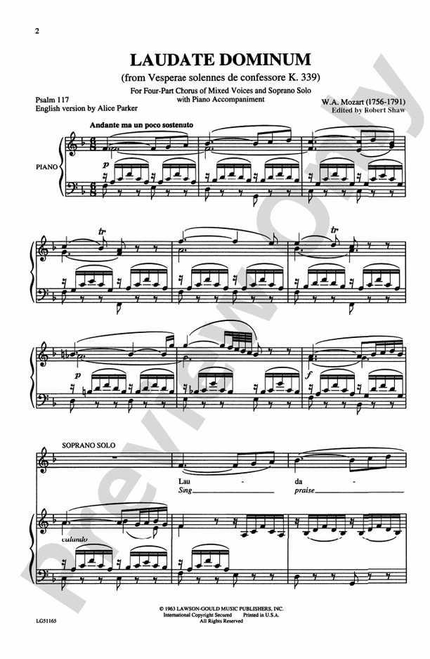 Laudate Dominum - Arr. Robert Shaw – SATB Choral Octavo (Digital Download)