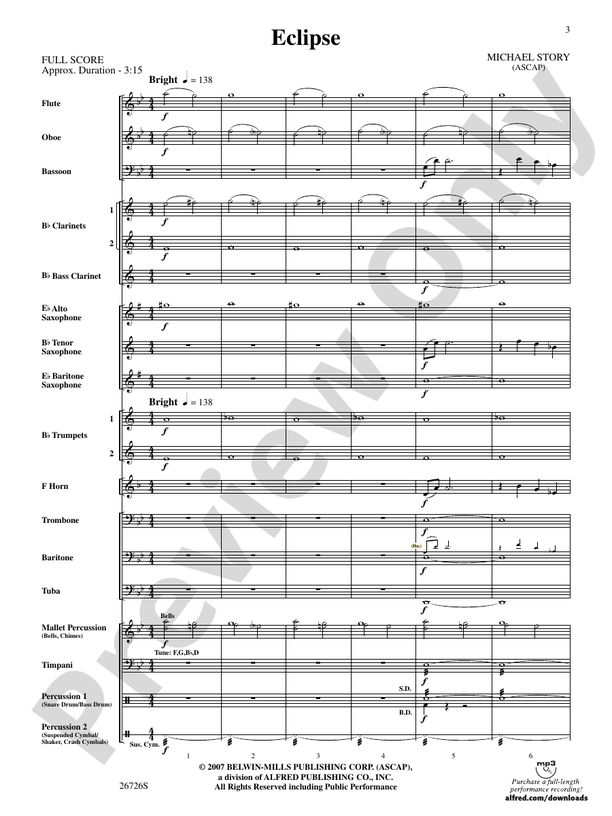 Eclipse - Concert Band Conductor Score & Parts (Digital Download)