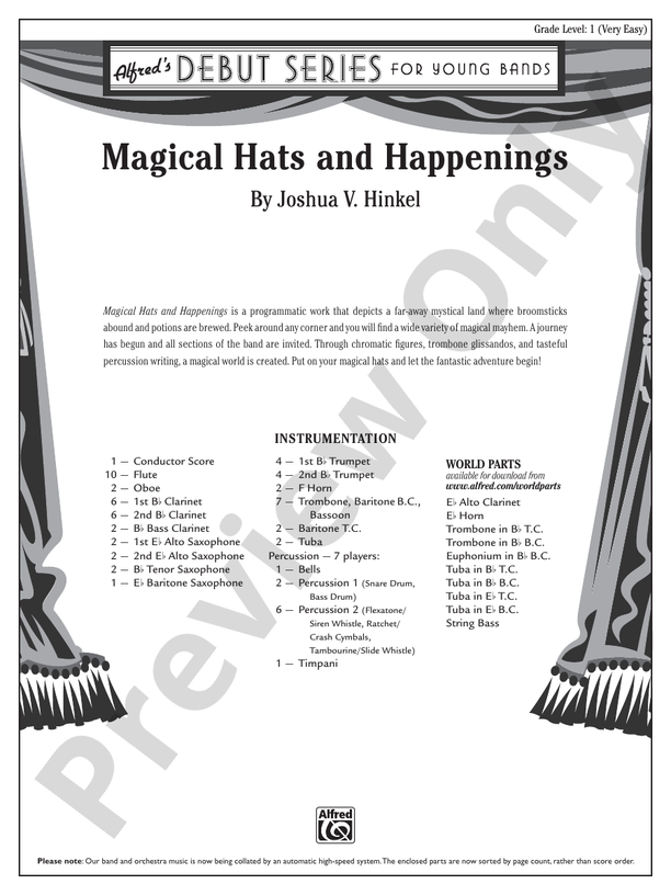 Magical Hats and Happenings - Concert Band Conductor Score & Parts (Digital Download)