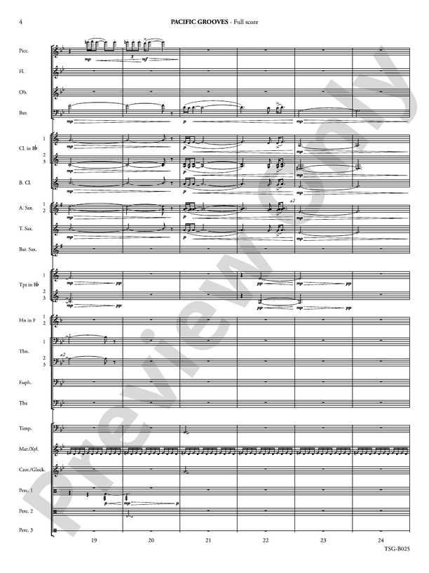 Pacific Grooves - Concert Band Conductor Score & Parts (Digital Download)