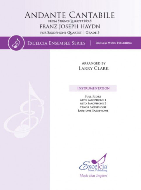 Andante Cantabile for Saxophone Quartet Grade 3