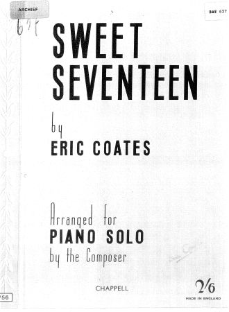 Sweet Seventeen - Piano Solo (Digital Download)