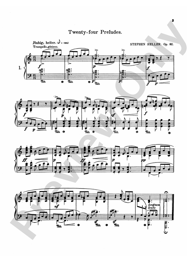 Heller - Twenty-four Preludes, Op. 81 - Piano Solo (Digital Download)
