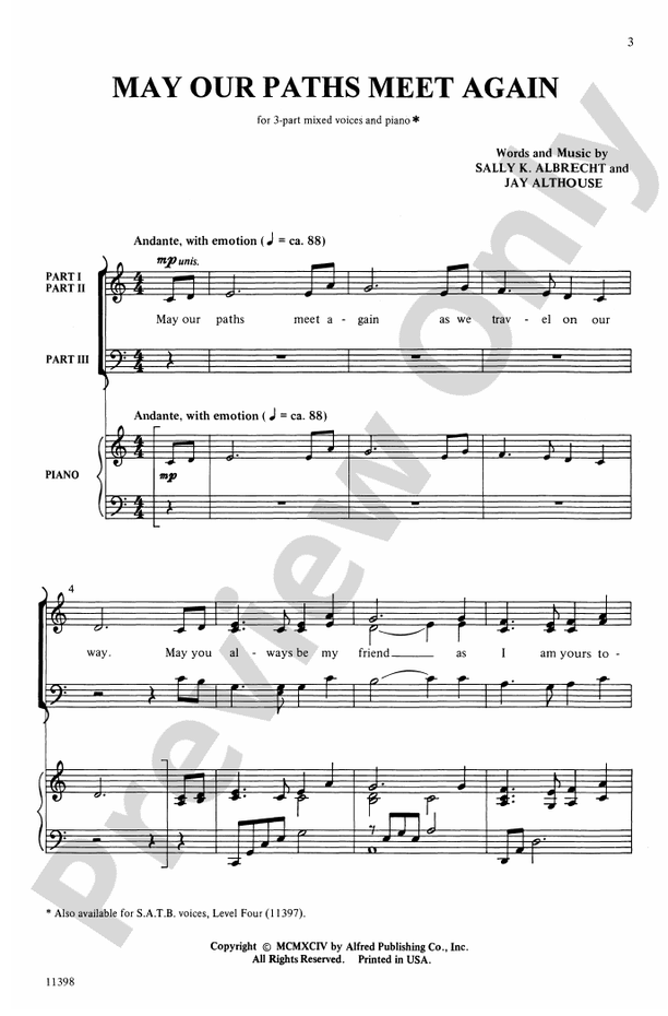 May Our Paths Meet Again – 3-Part Mixed Choral Octavo (Digital Download)