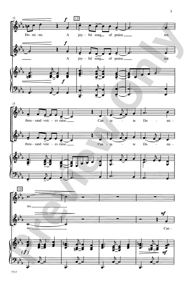 Cantate Domino - Arr. Jay Althouse – 2-Part Choral Octavo (Digital Download)