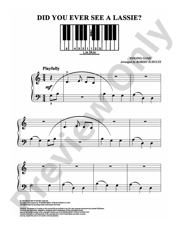 Did You Ever See a Lassie? - Arr. Robert Schultz (DSM-PS-0007491) - Easy Piano (Digital Download)