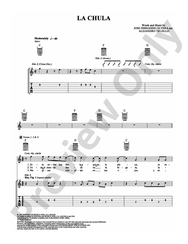 La Chula - Guitar TAB (Digital Download)