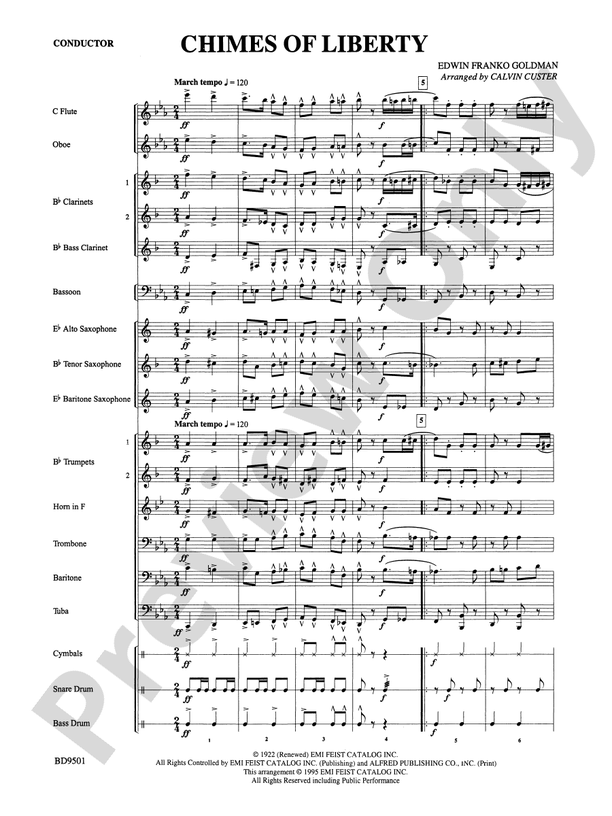 The Chimes of Liberty (Grade 2) - Concert Band Conductor Score & Parts (Digital Download)