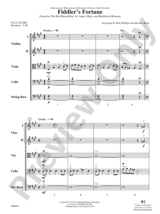 Fiddler's Fortune - String Orchestra Conductor Score & Parts (Digital Download)