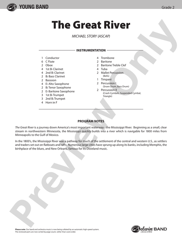 The Great River - Concert Band Conductor Score & Parts (Digital Download)