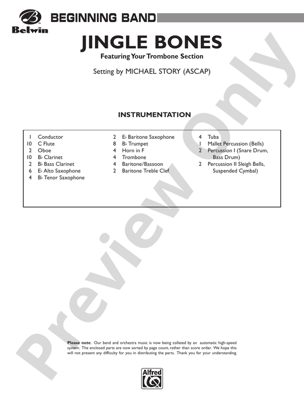 Jingle Bones - Concert Band Conductor Score & Parts (Digital Download)