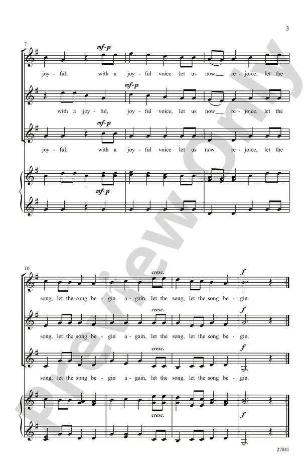 Let the Song Begin – SSA, a cappella Choral Octavo (Digital Download)