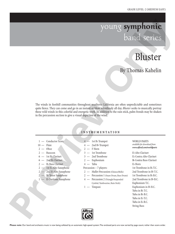Bluster - Concert Band Conductor Score & Parts (Digital Download)
