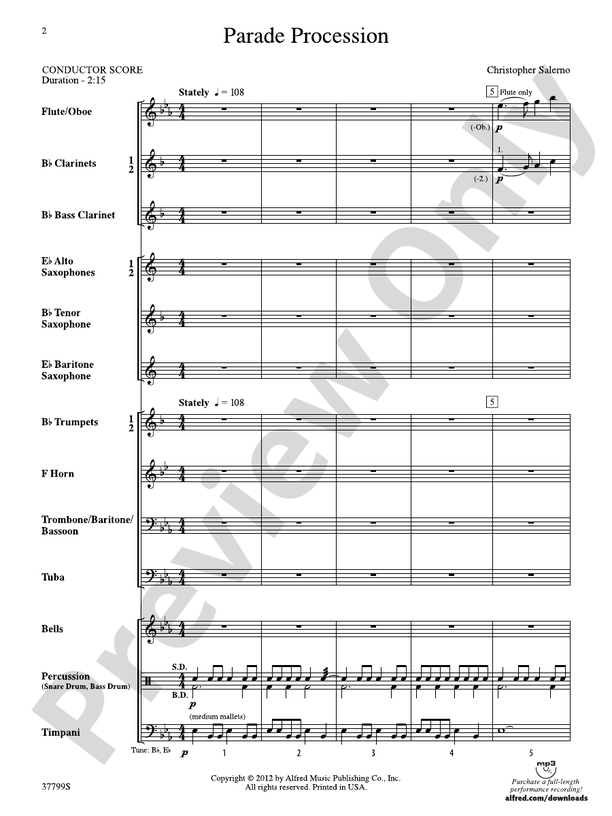 Parade Procession - Concert Band Conductor Score & Parts (Digital Download)
