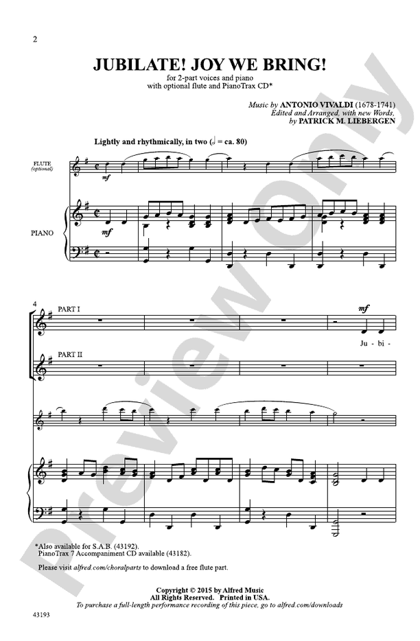 Jubilate! Joy We Bring! – 2-Part Choral Octavo (Digital Download)
