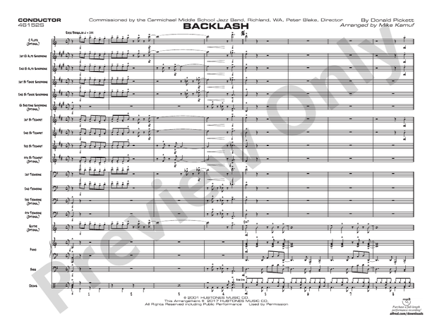 Backlash – Jazz Ensemble Conductor Score & Parts (Digital Download)